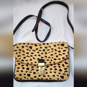 ××SOLD××TORY BURCH CALF hair cheetah pattern clutch bag